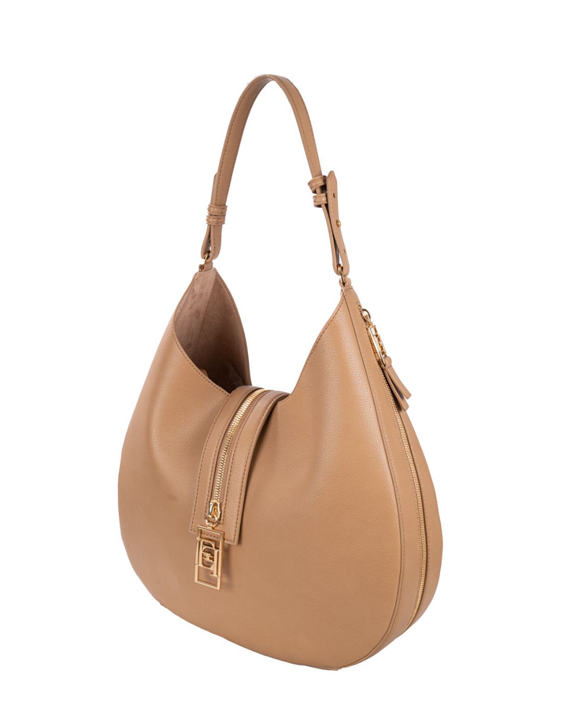 shop ELISABETTA FRANCHI  Borsa: Elisabetta Franchi borsa hobo grande in materiale effetto pelle con zip.
Cerniere con tirazip logati in metallo dorato.
Accessorio in metallo dorato.
Dimensioni: 37,5 x 37 x 8 cm.
Composizione: 59% Poliestere 22% Polvere di legno 19% Poliuretanica.
Made in Italy.. BS75A47E2-032 number 9444719